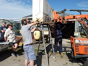 Erecting The New Fuel Shed