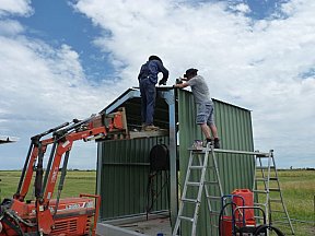 Erecting The New Fuel Shed