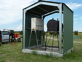 Erecting The New Fuel Shed